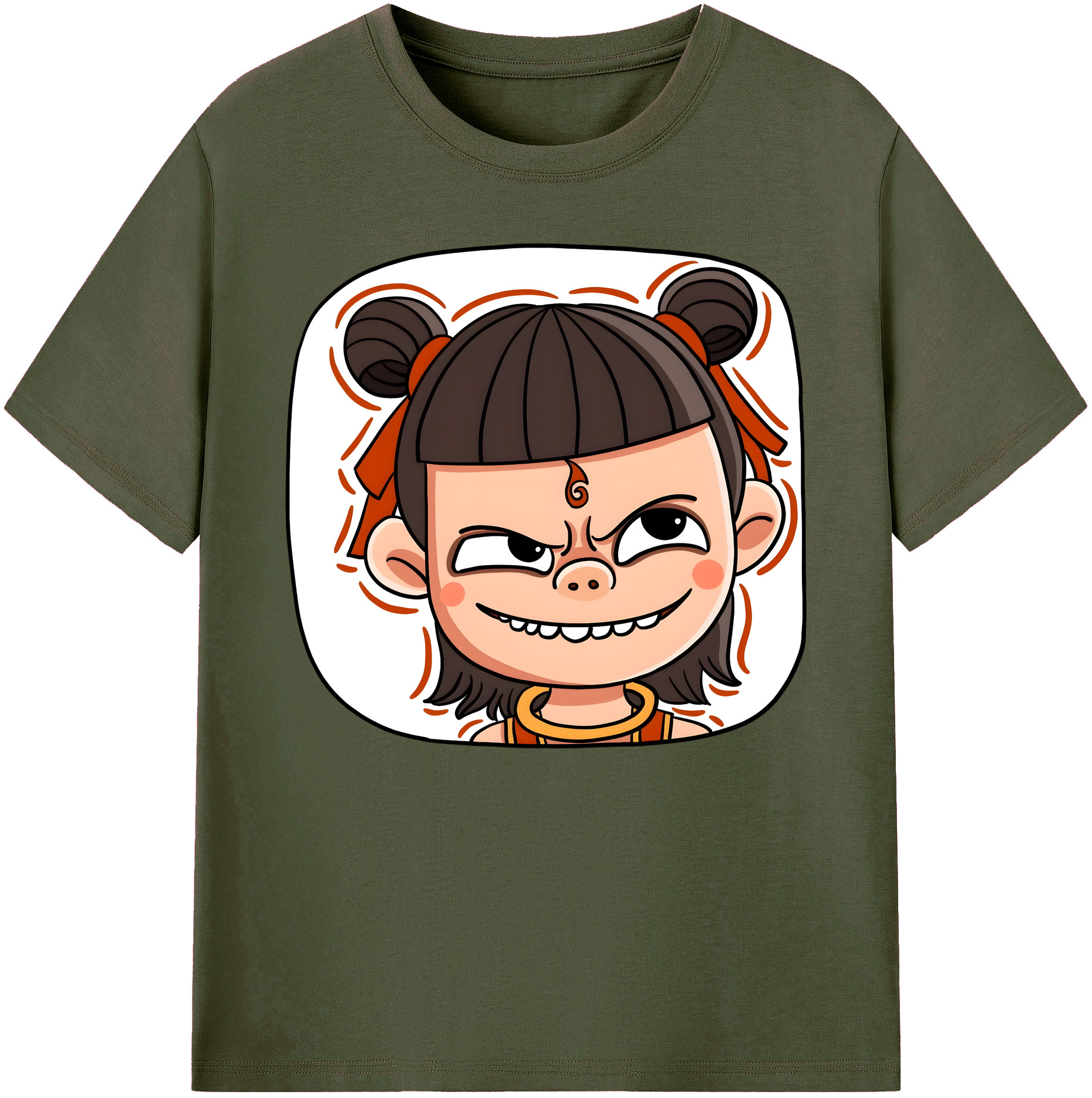 （画像用） Ne Zha 2 ナタ 魔童の大暴れ 綿100％ メンズ半袖Tシャツ｜肌触りやわらか＆通気性